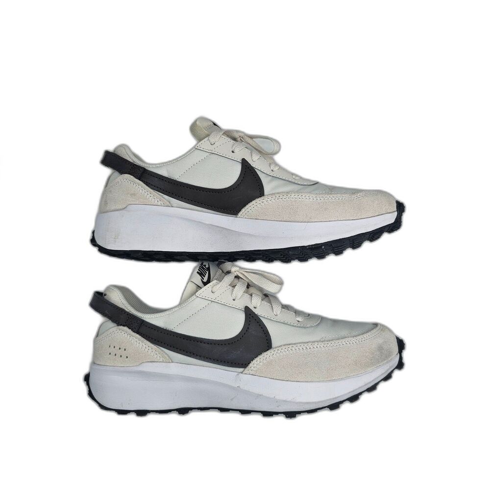 Nike Low Top Sneakers Women's 8.5 Cream Tan Brown Swoosh Retro Casual Shoes